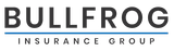 Bullfrog Insurance Group logo in dark grey text with a blue underline.