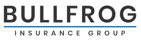 Bullfrog Insurance Group logo in dark grey text with a blue underline.