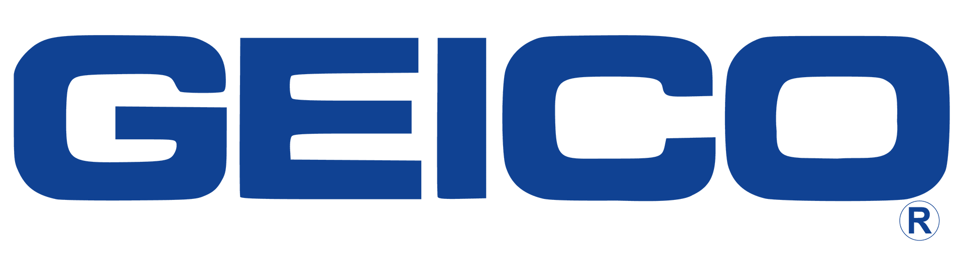 GEICO logo in blue and white.
