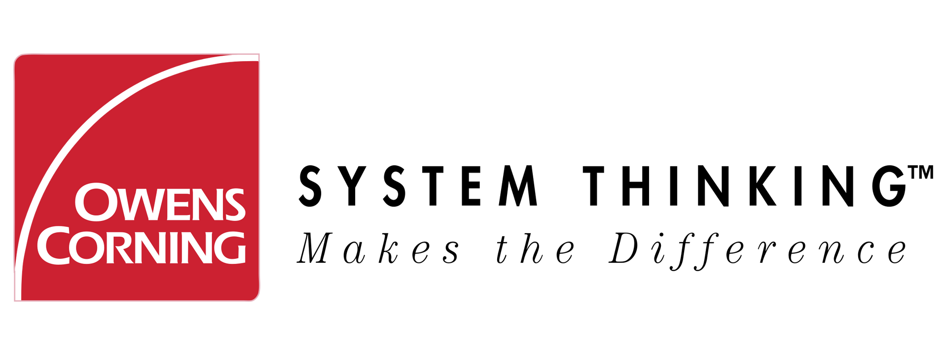 The logo for owens corning system thinking makes the difference