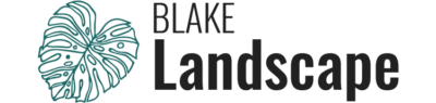 Blake Landscape logo with a green leaf graphic and black text.