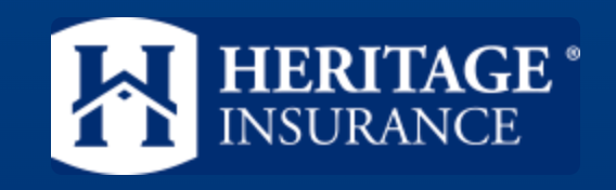 Heritage Insurance logo. White