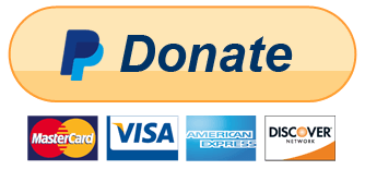 A paypal donate button with logos for mastercard visa and discover