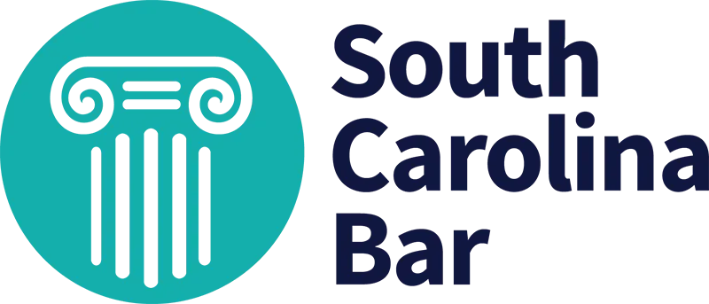A logo for south carolina bar with a pillar in a blue circle.