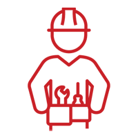 Worker With Tools Icon Worker With Tools Icon