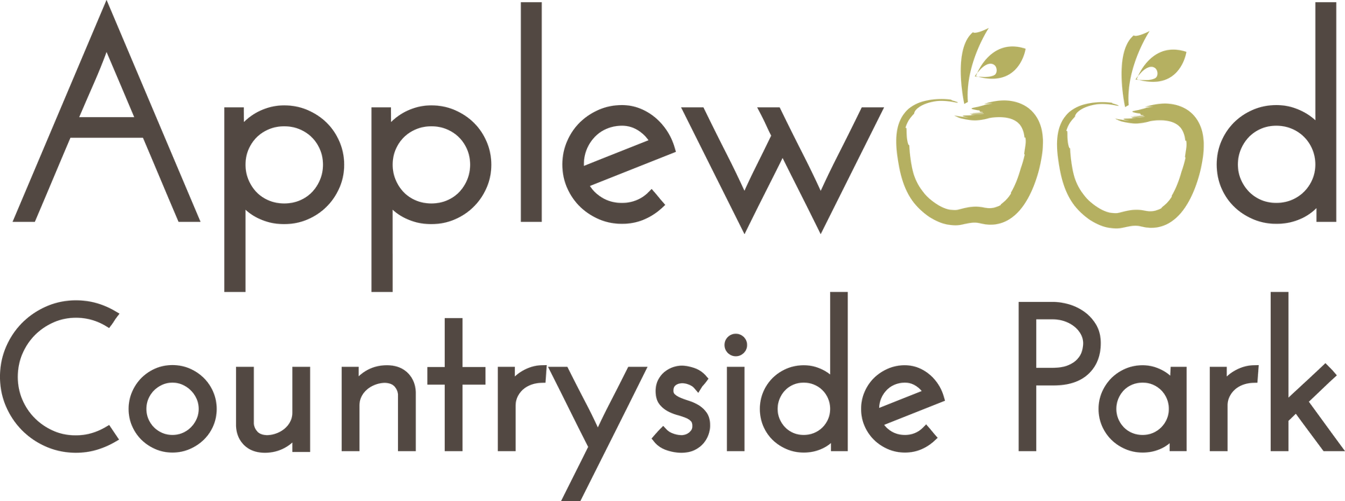 Applewood Countryside Park logo with apples.