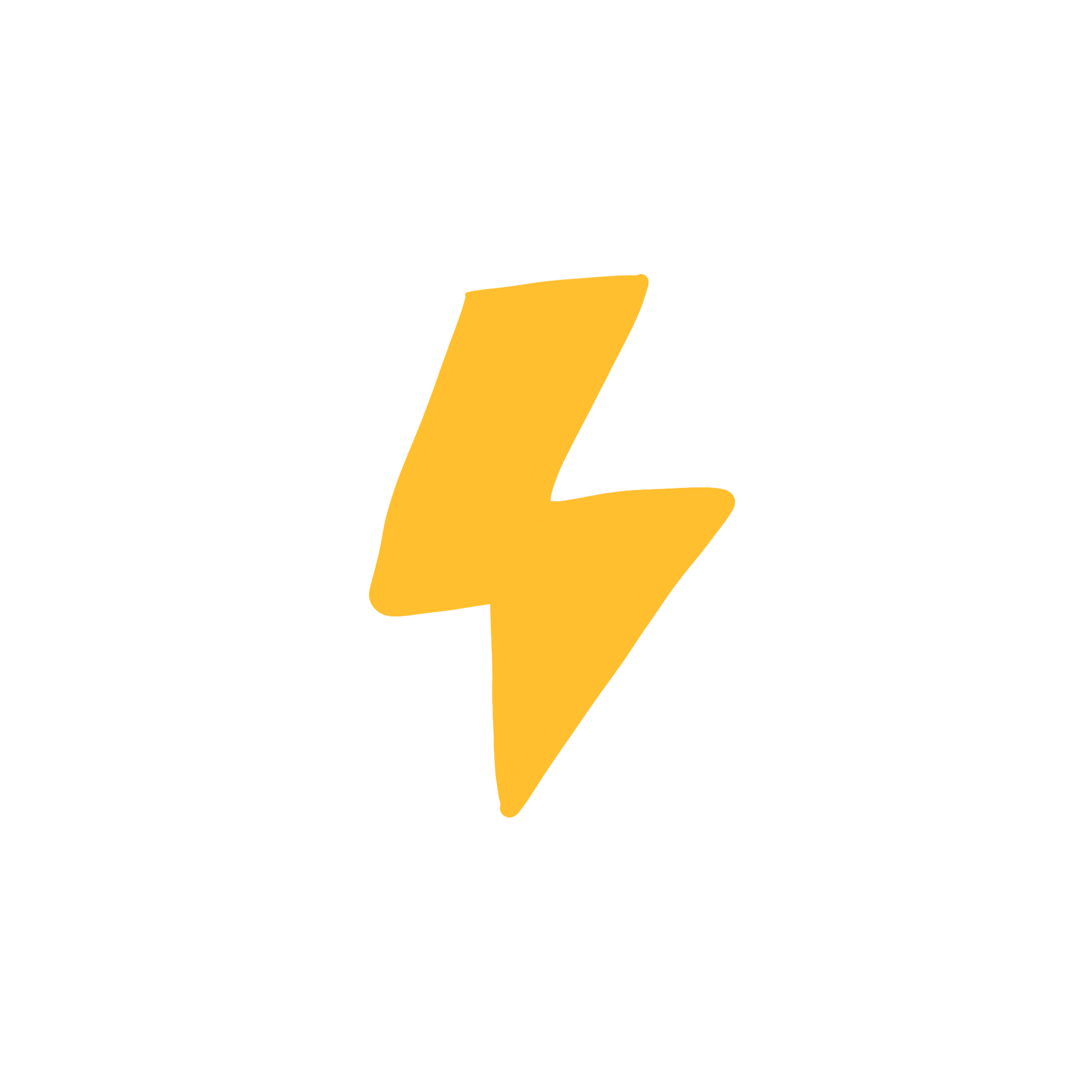 Yellow lightning bolt on a white background.