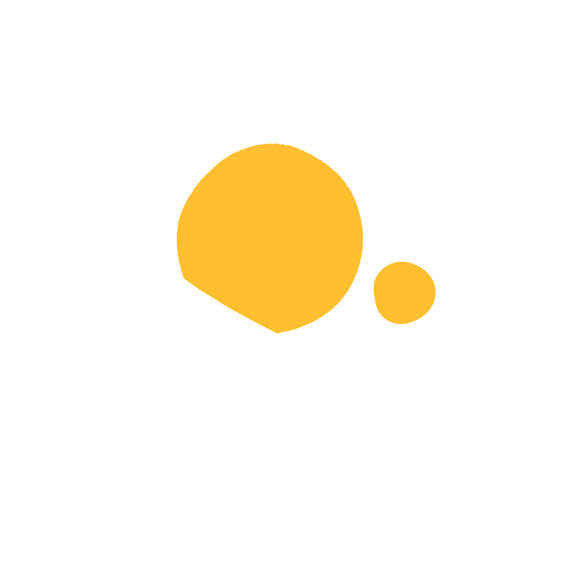 Two yellow blobs of varying sizes against a white background.