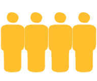Four yellow silhouetted figures.