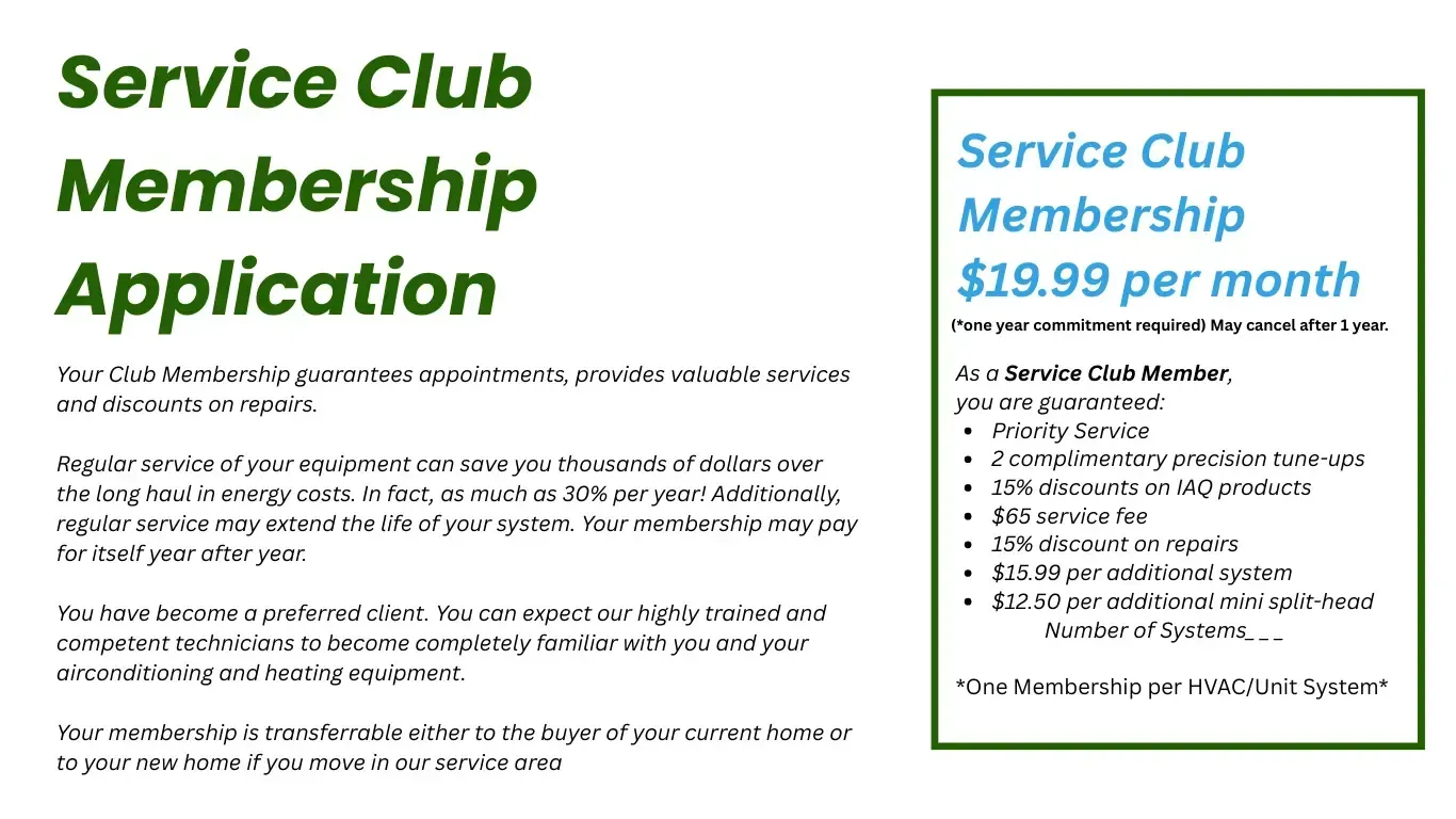 A service club membership application for $ 19.99 per month