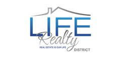 Life Realty logo in blue and gray with a house roof outline and the tagline 
