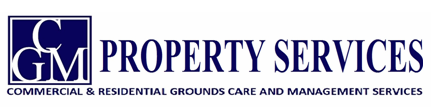 Logo for CGM Property Services, a company with commercial & residential grounds care and management services.
