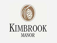 Logo for Kimbrook Manor, with a pinecone design above the wordmark.
