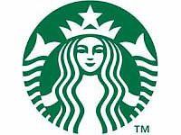 Starbucks logo: Green and white mermaid-like figure within a circle.