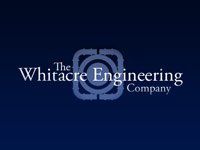 Logo for The Whitacre Engineering Company on a blue background.