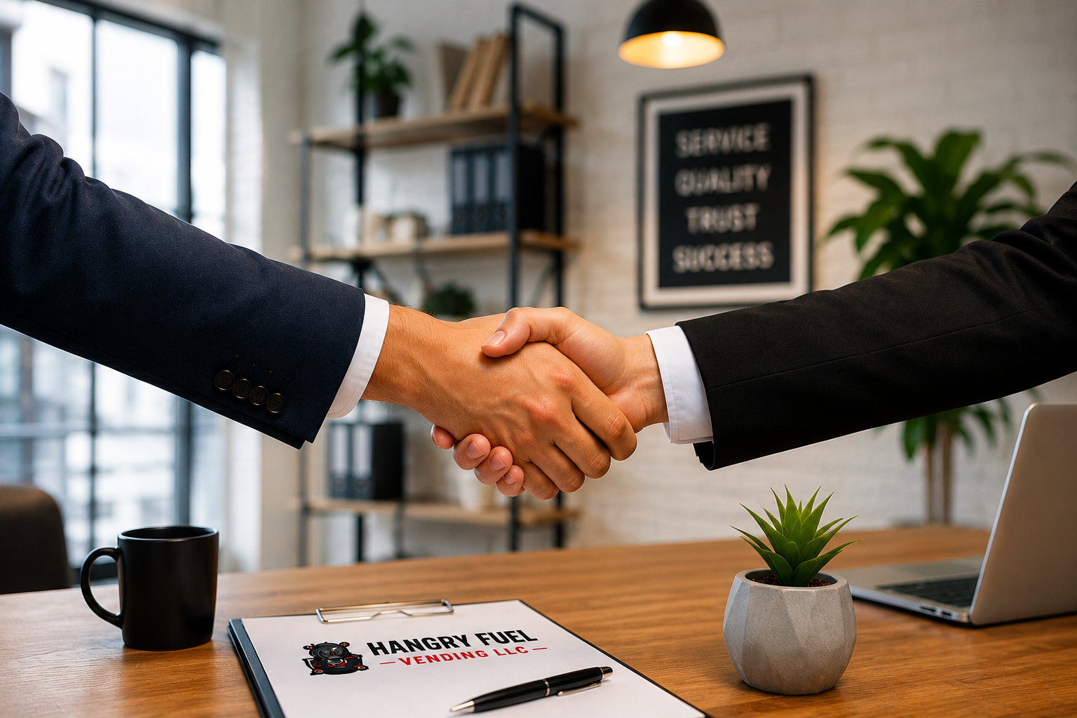 Business partnership for workplace vending services