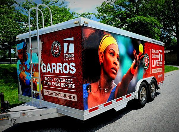 Mobile LED Video Trailer Sponsor Graphics Tennis