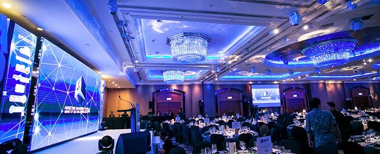 LED video wall on Stage at Corporate event