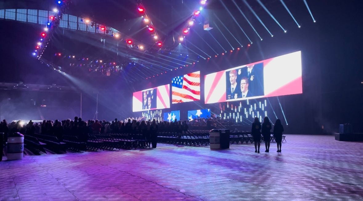 LED Wall Panels Tiles Aluvision Flown FFA Lucas Oil Stadium Indiana