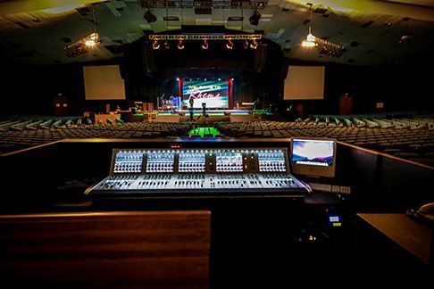 Led wall on stage at church Led wall on stage at church