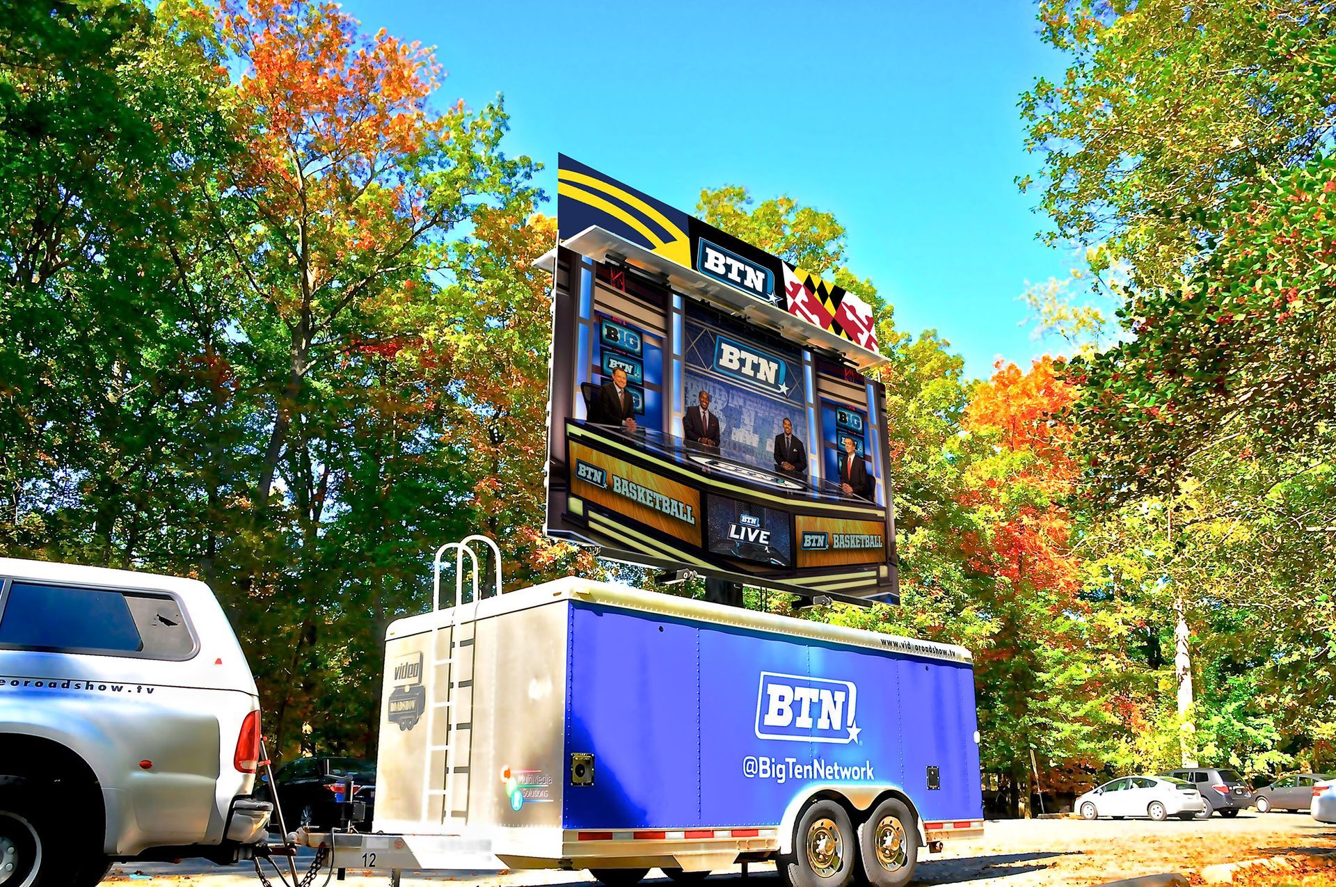 14x8 LED video trailer at outdoor event in Maryland