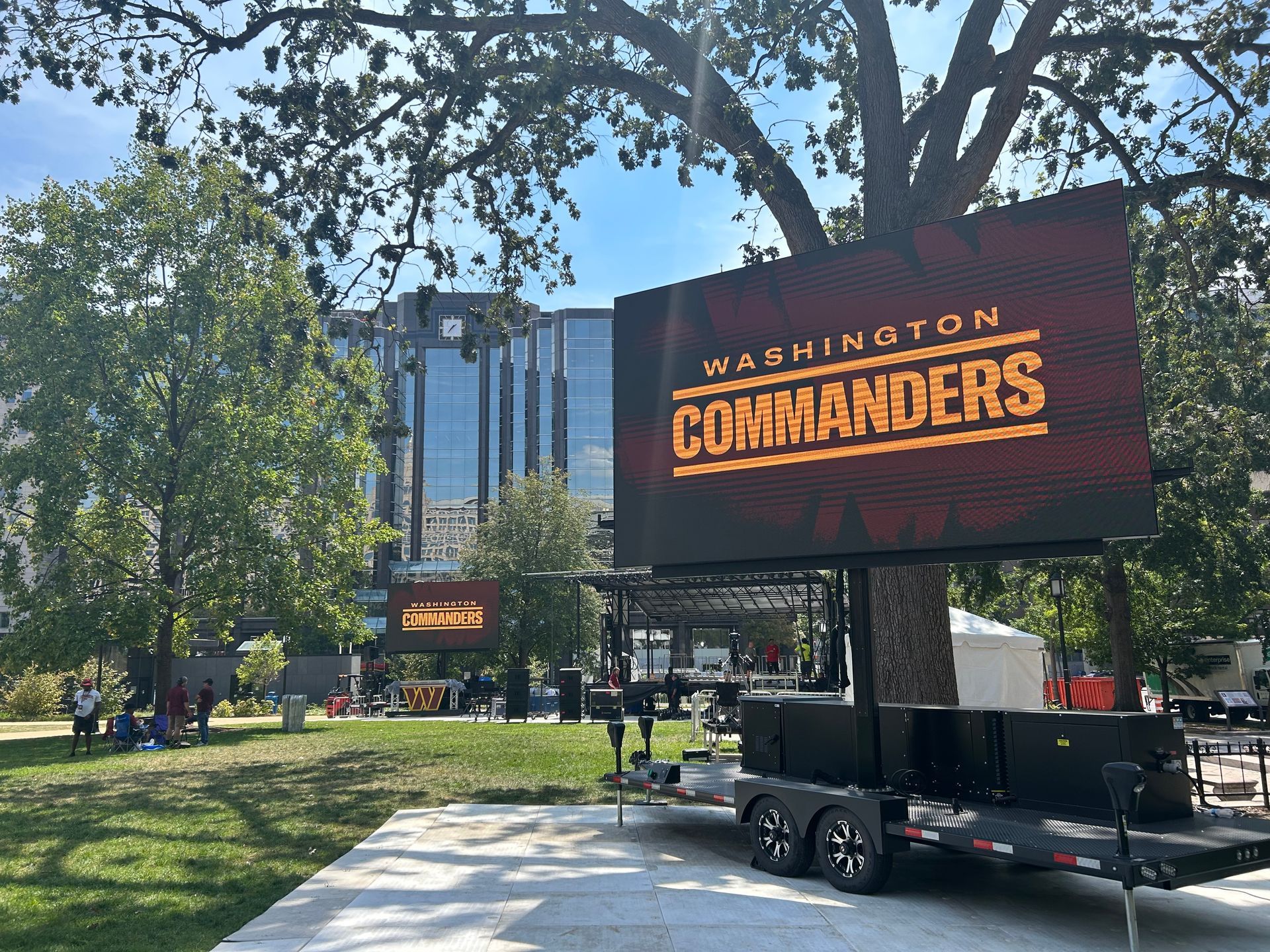 Mobile LED video trailer at sports event in Washington D.C. for the Commanders