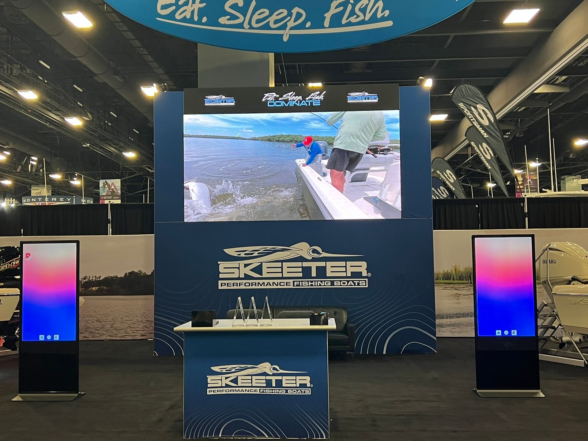 Trade Show Booth AV Support Boat Show Skeeter Booth LED Screen
