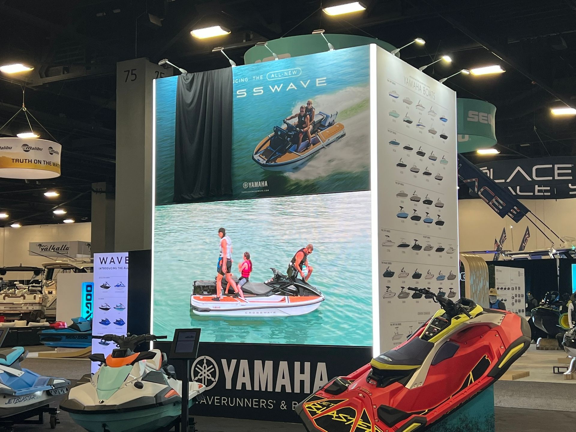 Trade Show Booth AV Support Boat Show Yamaha Booth LED Walls