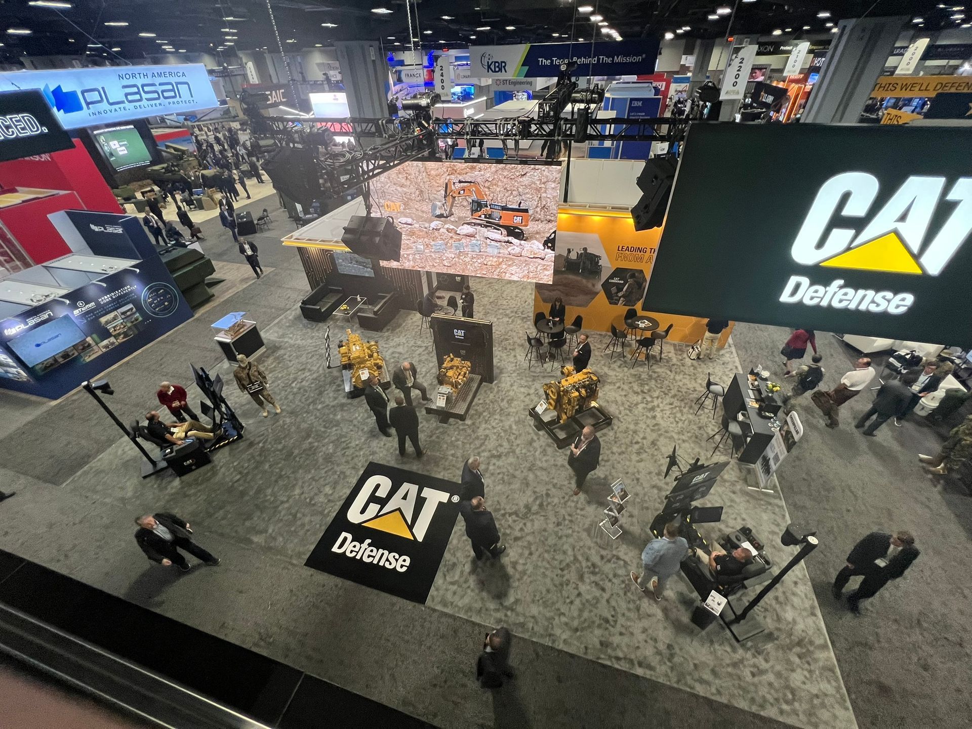 Trade Show Booth AV Support Military Defense Show CAT Booth Wide Audio and Video