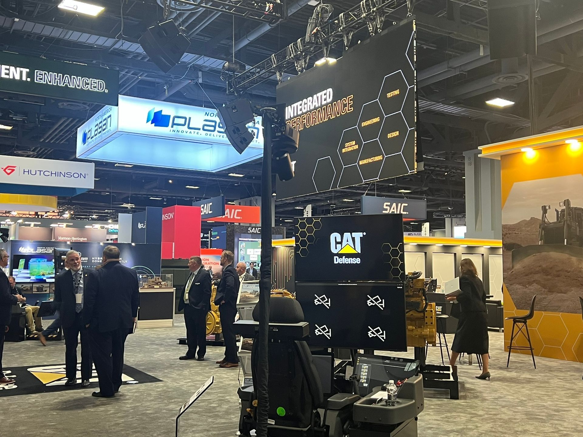 Trade Show Booth AV Support Military Defense Show CAT Booth LED Wall