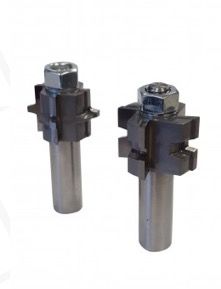 Solid surface seaming tongue and groove bit set