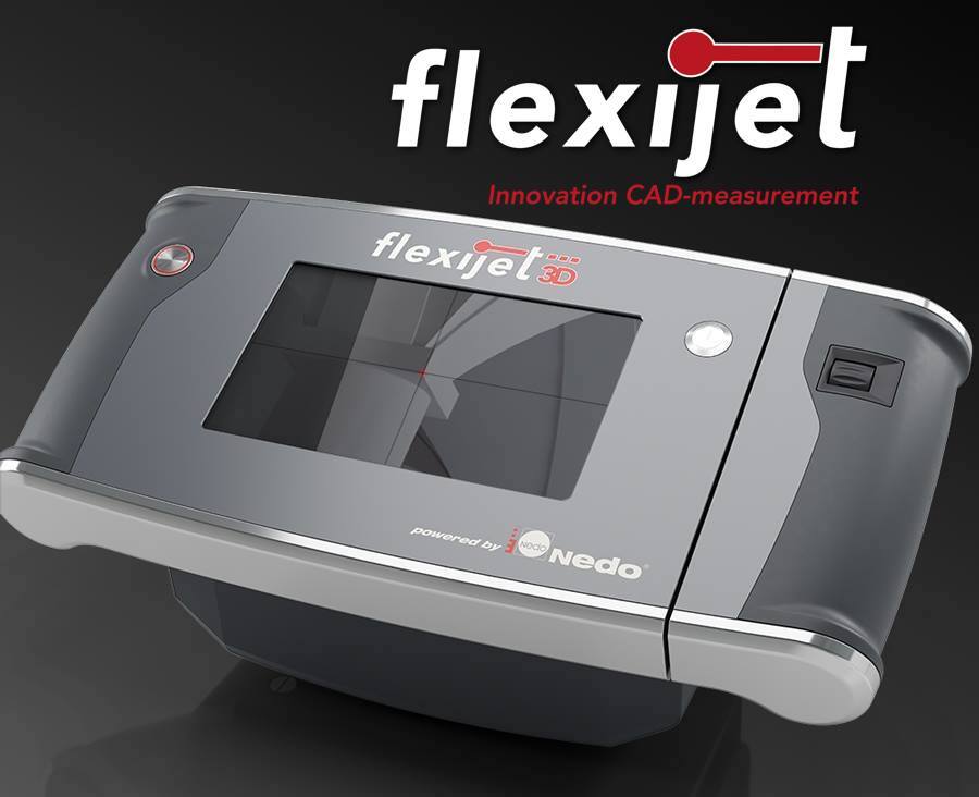 Flexijet 3D laser measuring device with touchscreen interface, designed for precise CAD measurement and digital templating.