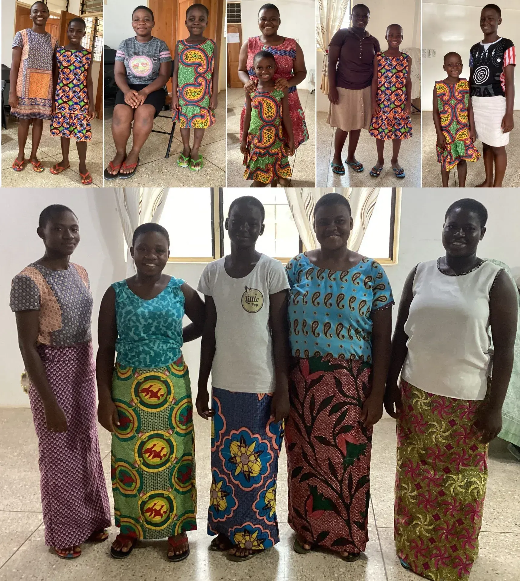 A group of people standing next to each other in a room.