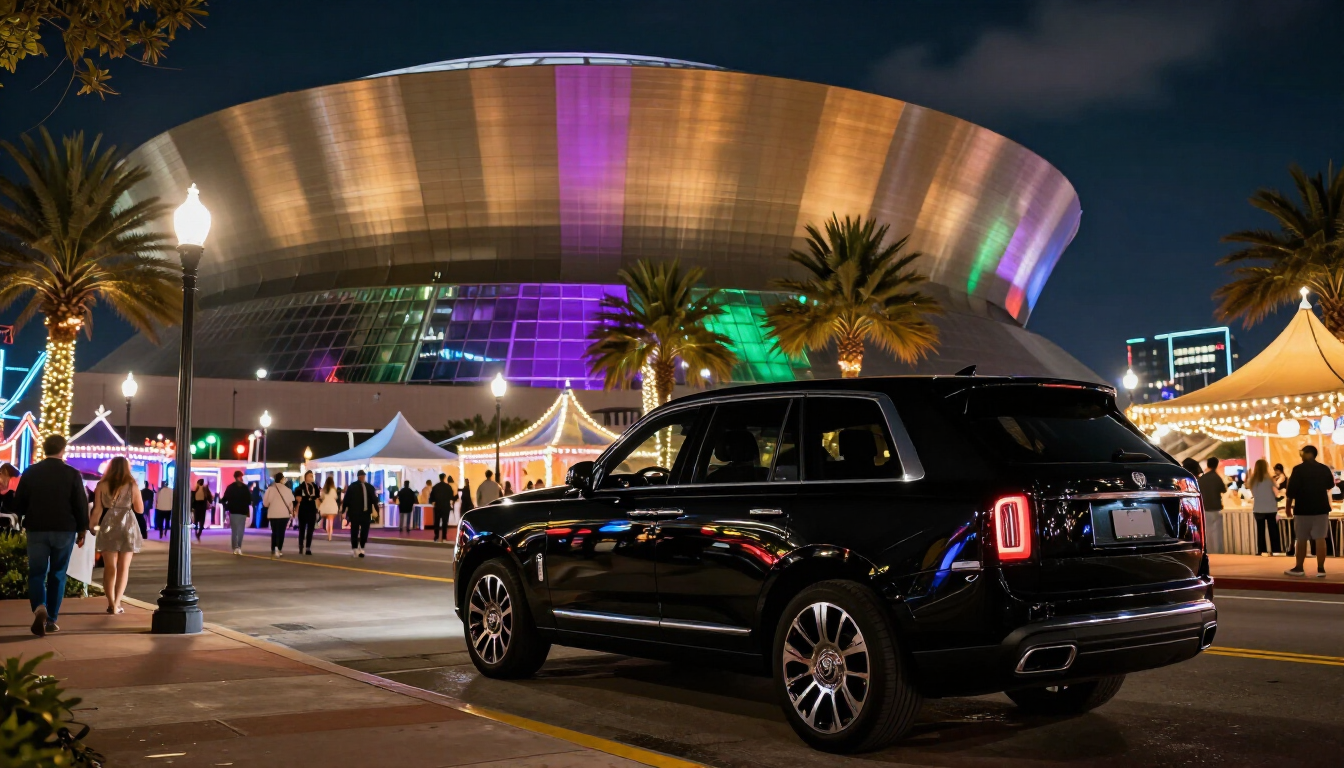 Luxury Black Car in New Orleans