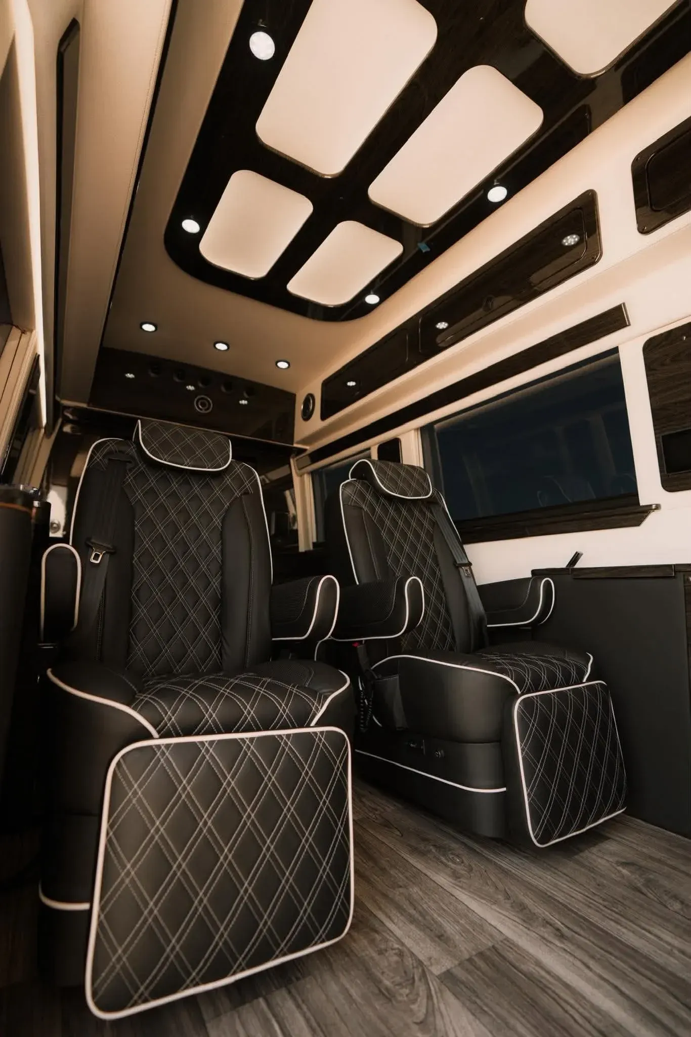 Black Mercedes-Benz Sprinter executive luxury van chauffeured by Lagniappe Chauffeured Services in New Orleans