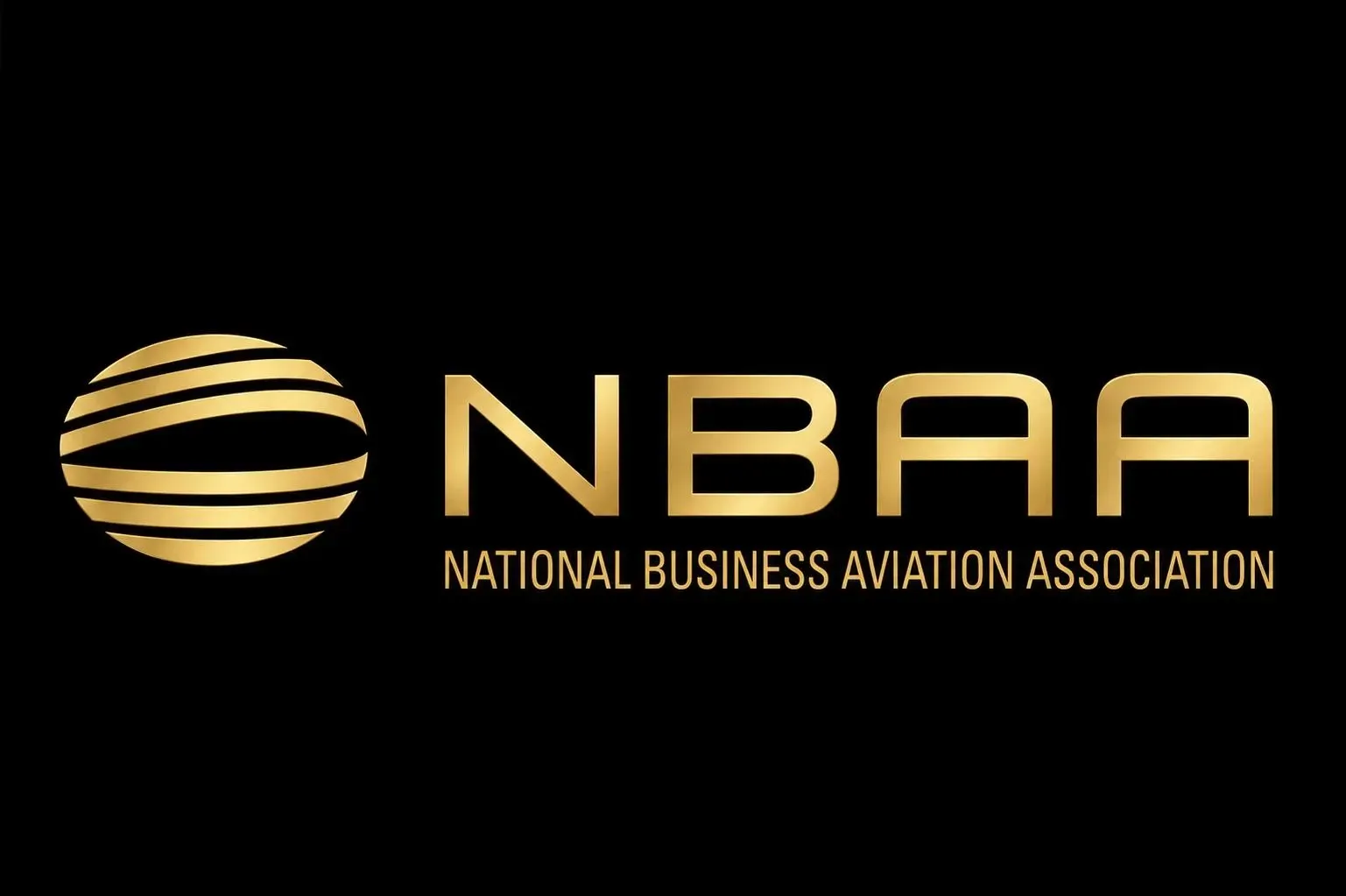 NBAA logo in gold on black, with “National Business Aviation Association” beneath it