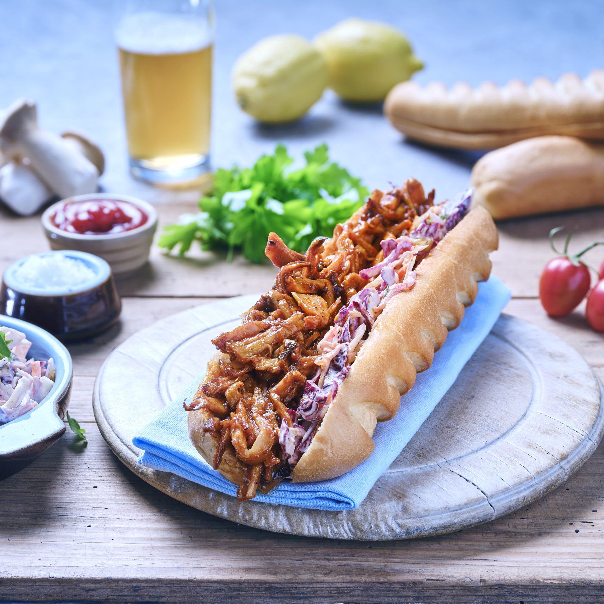 Pulled BBQ Mushroom Sandwich
