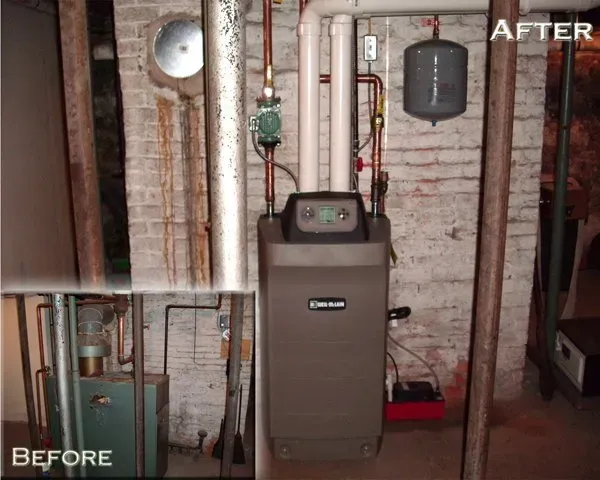Before And After Replacement — Warren, PA — A & B Heating & Sheet Metal Co. Inc.