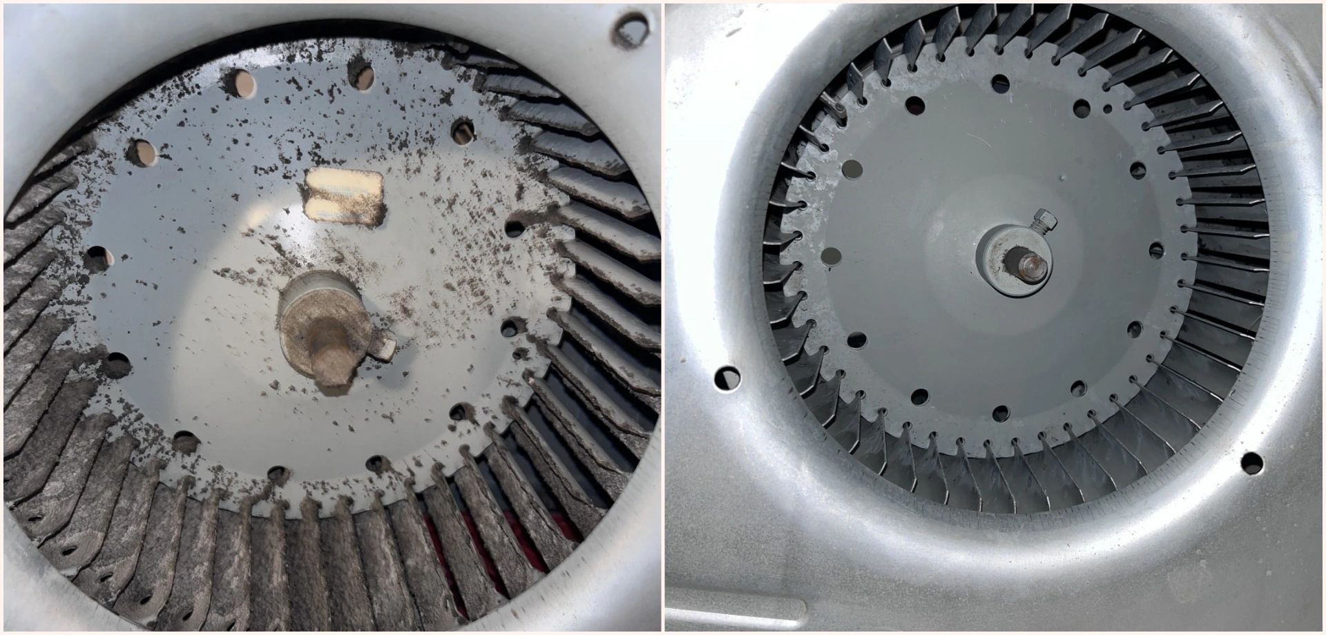 Two blower wheels