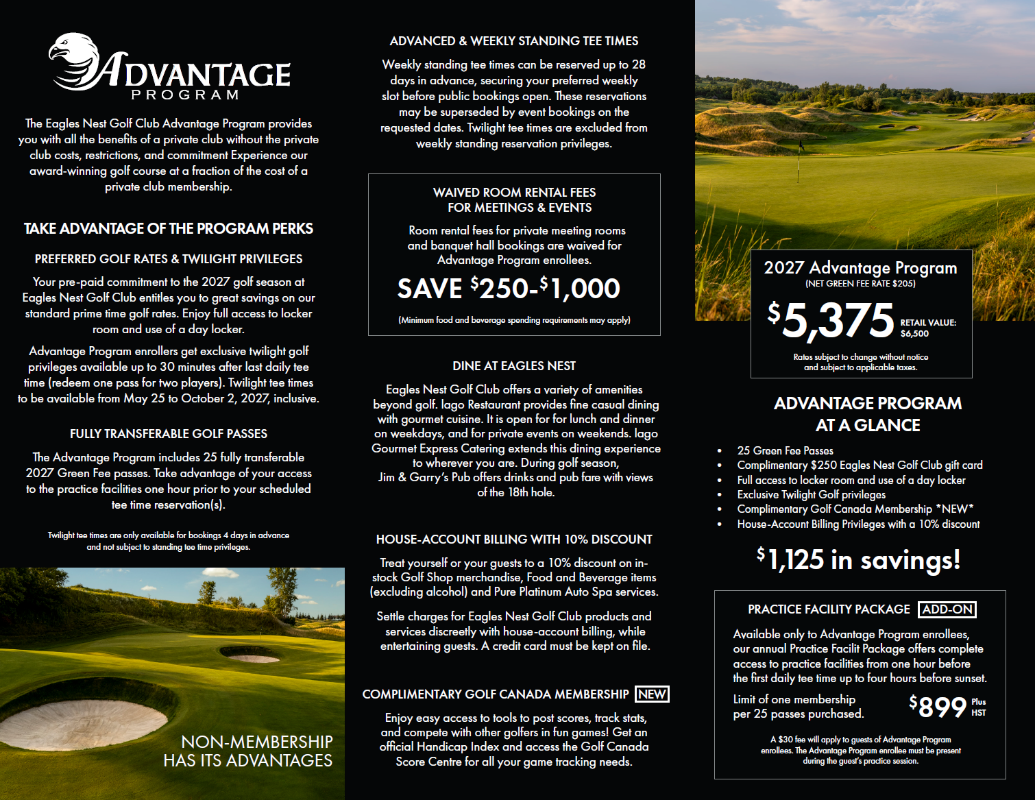 Information in the form of a brochure about the Advantage Program.