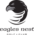 The logo for Eagles Nest Golf Club is in black with a transparent background.