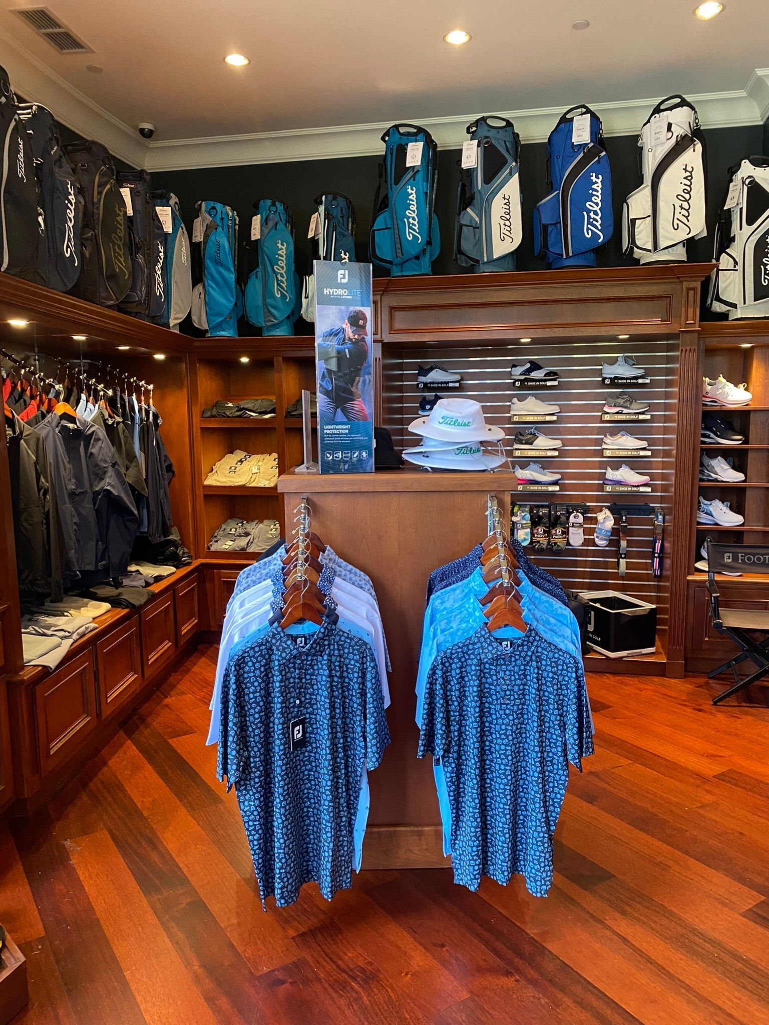 The Golf shop at Eagles Nest Golf Club with clothing and accessories from Titleist and FootJoy.