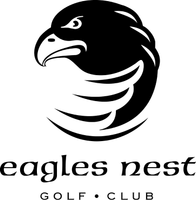 The logo for Eagles Nest Golf Club is in black with a transparent background.