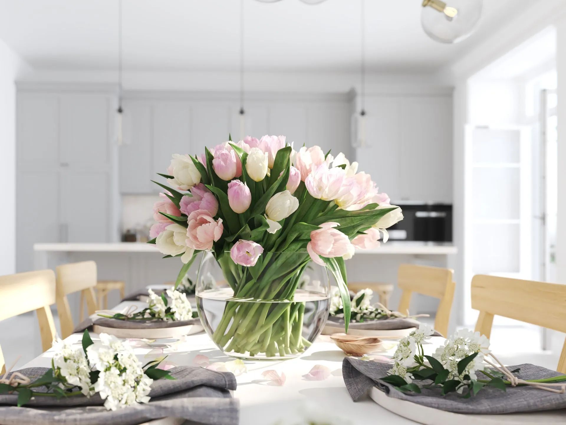 Spring flowers in a new home