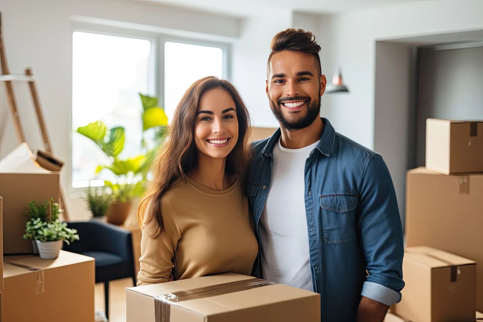 Young couple purchasing their first home
