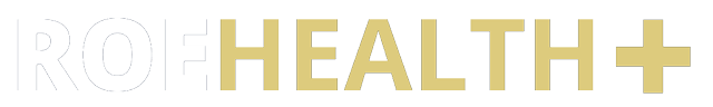 the word health is written in gold on a white background .