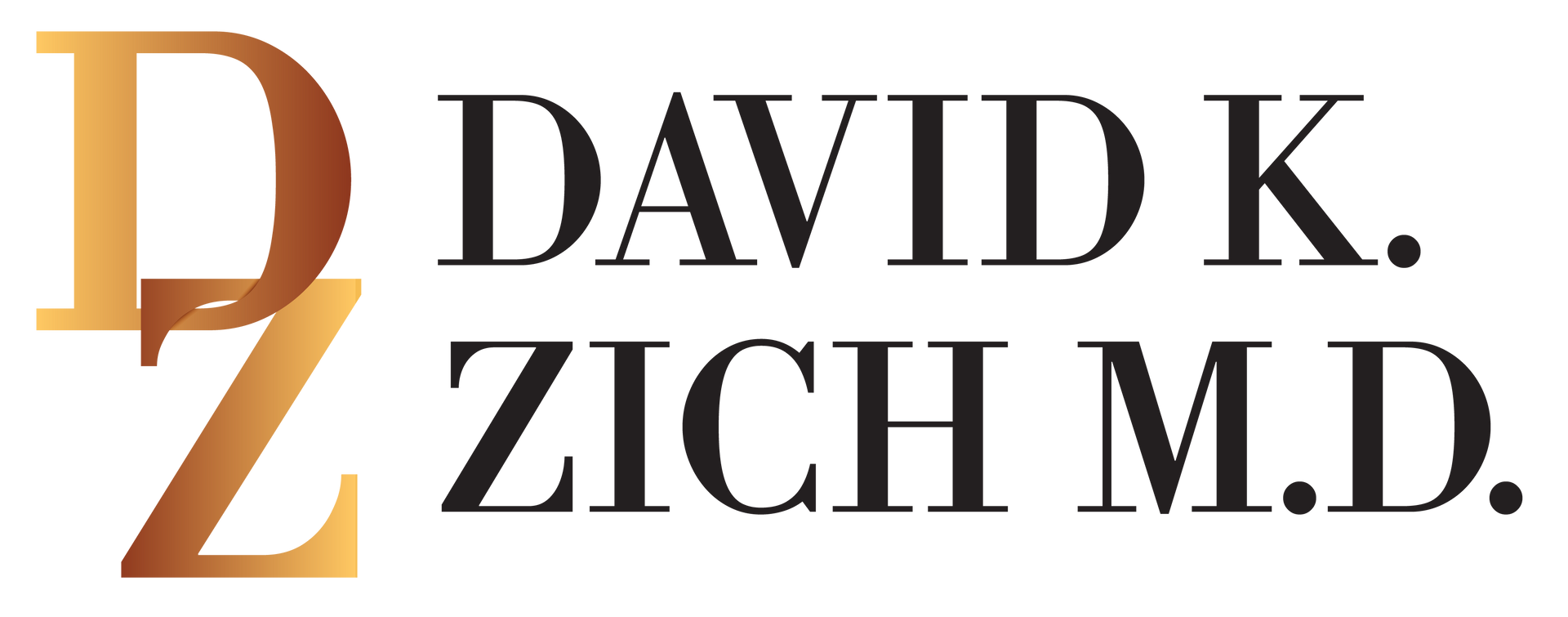 A logo for david k. zich m.d. is shown on a white background.