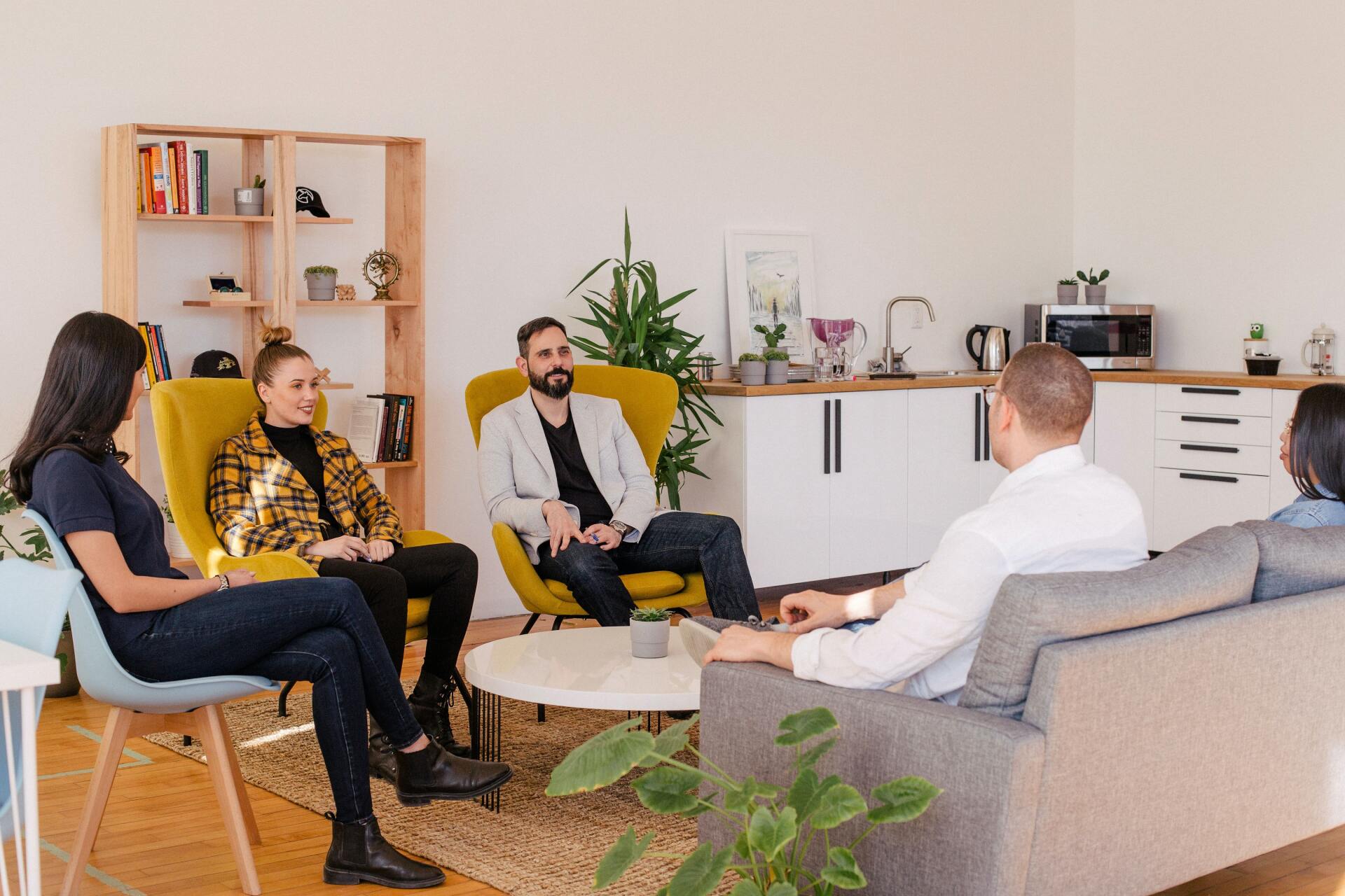 business people having a meeting = communication