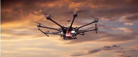 Drone flying in the sky