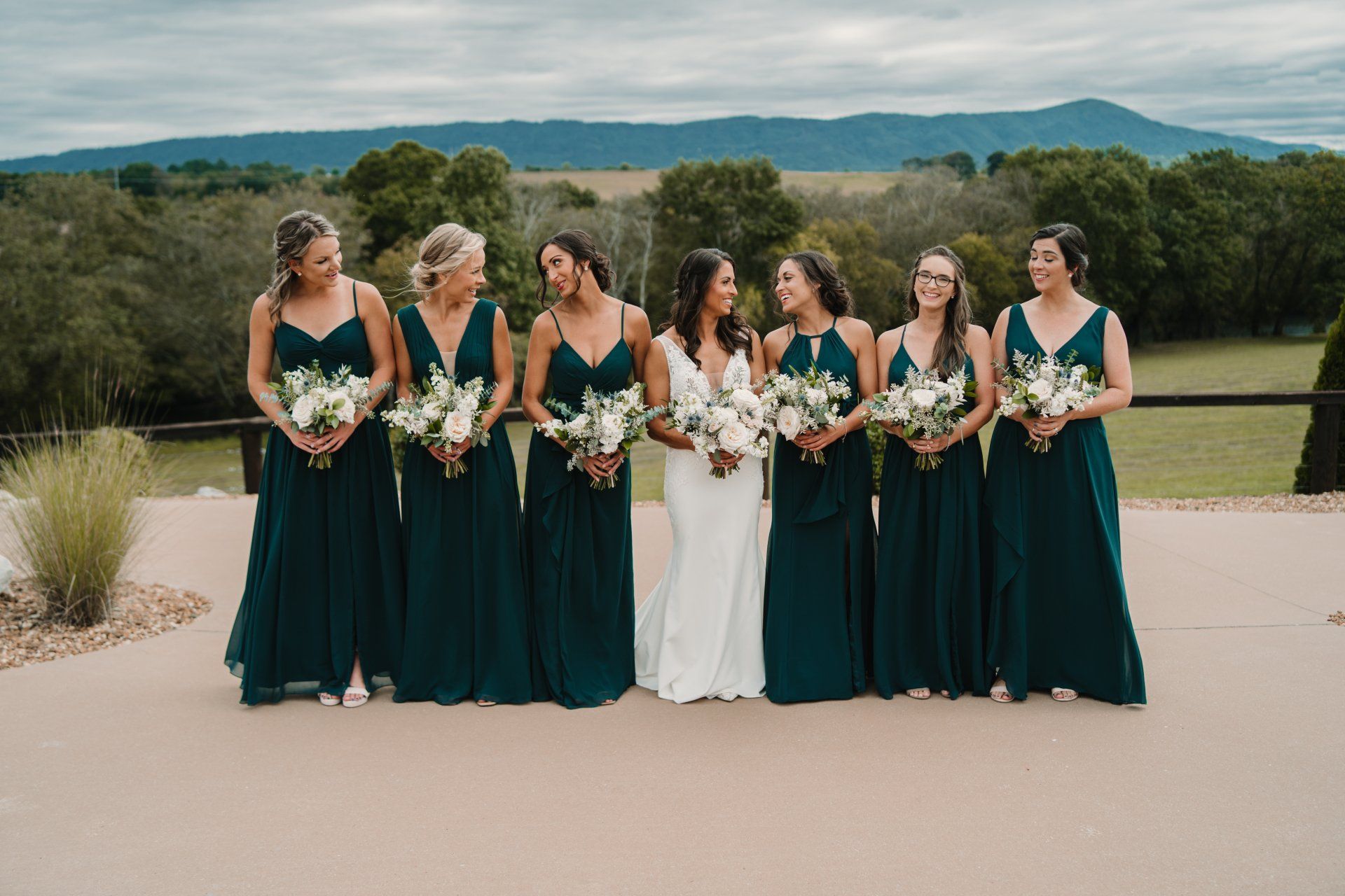 Bride and her bridesmaids at Ocoee Crest photographed by a Chattanooga Wedding Photographer